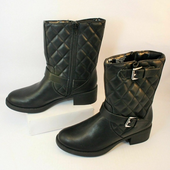 Dana Buchman Astro Black Quilted Moto MidCalf Boot - Picture 3 of 5